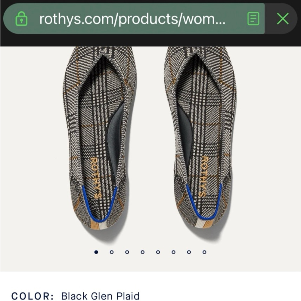 Rothy's Women's Black Glen Plaid Shoes